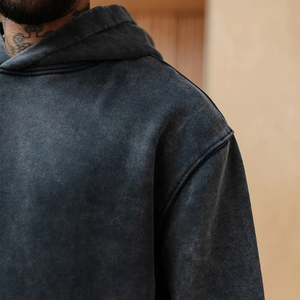 เสื้อฮู้ดผ้าซักกรดสำหรับผู้ชายเสื้อฮู้ดแบบสวมหัวสไตล์สตรีทแวร์เสื้อมีฮู้ดแฟชั่นผู้ชายเสื้อมีฮู้ดโอเวอร์ไซส์และซักได้ - Product Image 6