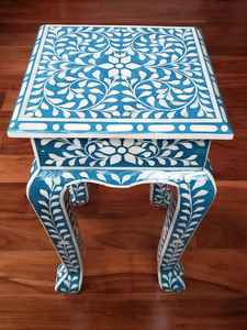 Table basse en incrustation d'os au design floral pour salon et salle à manger Meubles de chambre à coucher de chevet de haute qualité - Product Image 3