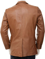 Blazer en cuir véritable personnalisé pour les hommes-2 boutons-peau de mouton-toutes les couleurs look élégant couleur marron design moderne avec Oem