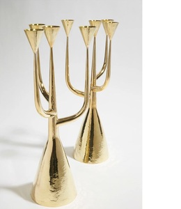 Pilar de vela de metal, mesa de alta calidad, superventas, Mimbre dorado, decoración navideña, Juego de 2 portavelas - Product Image 3