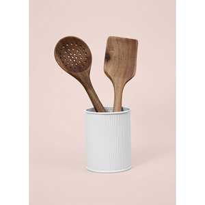 Blanco 13x11 cm Raya Cubiertos Soporte de almacenamiento de encimera - Product Image 3