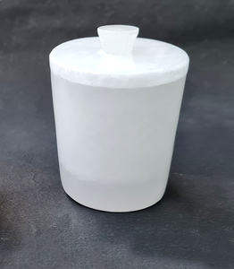 Portavelas de Mármol Blanco Natural, Impreso en Tipografía Artesanal, Decoración Navideña para el Hogar, Recipiente con Tapa - Product Image 6