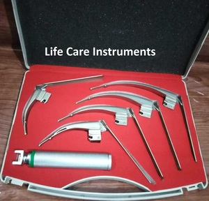 Chuyên nghiệp dành cho người lớn laryngoscope Set với Mccoy Blades Led Lights sợi quang Hướng dẫn sử dụng nguồn điện CE chứng nhận A + lớp - Product Image 2