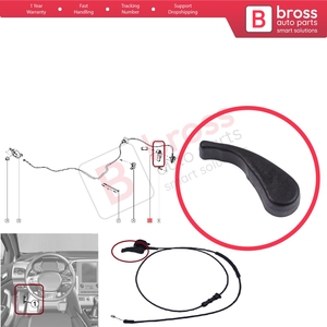 Poignée intérieure de déverrouillage du verrou de capot BSP1170 pour 8200274233 - Product Image 5