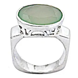 แหวนเงินแท้ 925 ประดับพลอยชาลเซโดนี ชุบโรเดียมและทองคำ พร้อมตัวเรือนชุบแพลตตินัม - Product Image 3