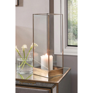 Bougeoir élégant en métal en laiton doré Design de lanterne pour la décoration de la maison Mariages/Événements Chandelier de Noël Pilier Haut - Product Image 1