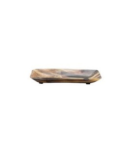 Plateau de vaisselle peu profond en corne brune et bronzée de luxe pour le rasage à domicile, service décoratif, bol décoratif de buffle de vente chaude - Product Image 4