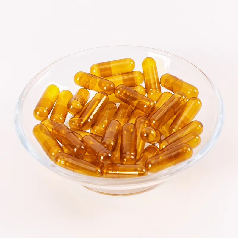 Custom Empty Gelatin Capsules Shell Hard Separated Brown Semi-transparent Capsules for Enteric and Gastric Coating