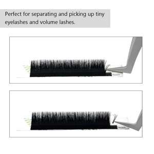 Pince à épiler plate à pointes incurvées en L, pince à épiler antidérapante pour l'isolation du volume et les cils classiques respectueux de l'environnement - Product Image 2