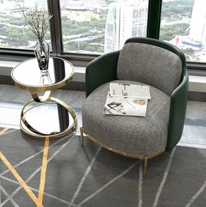 Borde moderno de poste antiguo de marco de acero inoxidable y mesa de centro de mesa de vidrio templado Mesa auxiliar más hermosa - Product Image 6