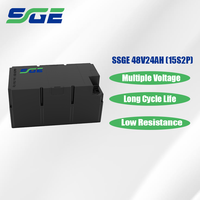 تخصيص حسب الطلب متاح، بطارية ليثيوم فوسفات الحديد (LiFePO4) ماركة SSGE للمركبات ذات العجلتين والثلاث عجلات، 48 فولت 24 أمبير ساعة، 1200 دورة، للمركبات الكهربائية