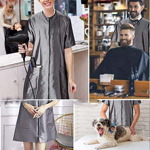 Tablier de toilettage pour animaux de compagnie à manches courtes de haute qualité, en polyester, résistant à l'eau, durable - Product Image 5