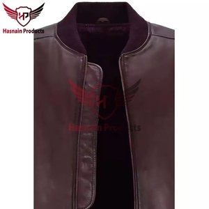 Chaqueta de cuero de bombardero n. ° 1 de Pakistán para hombre, nuevo estilo Vintage 100%, prendas de vestir exteriores de piel de oveja genuina para invierno - Product Image 3