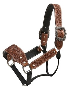 Halters de cheval usinés floraux occidentaux de qualité supérieure Construction en cuir durable exclusive pour l'équitation - Product Image 1