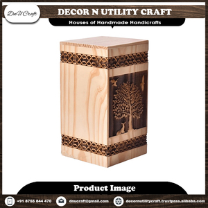 Urne artisanale en bois de rose indien pour cendres humaines ou d'animaux de compagnie, pour la décoration intérieure et la commémoration des souvenirs chers. - Product Image 5