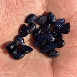 ประกายสีฟ้าซันสโตนรูปลูกแพร์ Cabochon อัญมณีสําหรับเครื่องประดับทําแหวนสร้อยคอสร้อยข้อมือทอง Glittery ซันสโตน Cabs - Product Image 6