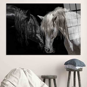 Elegant Black and White Farmhouse Canvas Print - Modern Decor Art,TEMPERED GLASS ART - Product Image 1