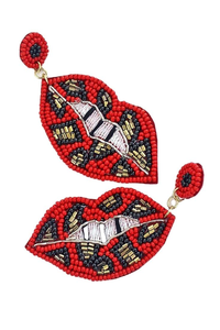 Pendiente de círculo a cuadros con bordado de cuentas hermoso hecho a mano con estilo de declaración de joyería elegante y moda de semillas de la India - Product Image 3