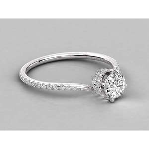 Anillo Solitario de Oro de 14K para Mujer con Diamante Cultivado en Laboratorio - Product Image 3