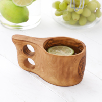 Tasse Kuksa en bois d'olivier faite à la main - Style nordique, écologique, en stock, pour café et thé, par ArtisRaw, fabriquée au TN