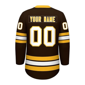 Vente en gros de maillots d'uniforme de hockey sur glace 100% polyester personnalisés de qualité unique avec impression par sublimation et plaine - Product Image 2