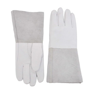 Guantes de soldadura Tig de cuero dividido de vaca de piel de cabra Guantes DE SEGURIDAD ignífugos para trabajo industrial Barbacoa de extinción de incendios - Product Image 2