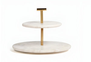 Hot Selling Round Marble Stone with Metal Handle <b>Cake</b> and Dessert Stand <b>Cake</b> <b>Tools</b> Creative Modern <b>Cake</b> & Pastries Stand - Product Image 6