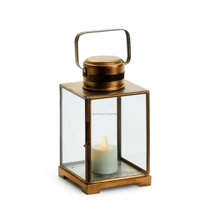 Mini farol de vela de Metal/vidrio dorado de lujo moderno para colgar y mesa, linternas decorativas para el hogar y la Navidad - Product Image 5