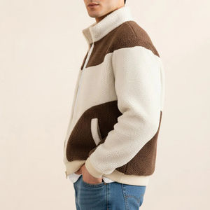 Vestes en sherpa à deux tons de qualité supérieure en gros, poches fonctionnelles, superposition polyvalente, vestes en sherpa - Product Image 2