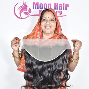 Extensions de cheveux humains indiens Remy de qualité supérieure, non traités, alignés sur les cuticules, ondulés, naturels, double trame, à vendre - Product Image 1
