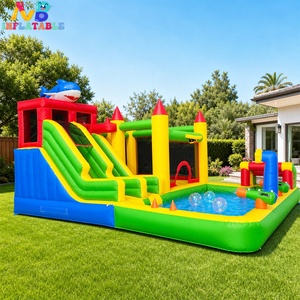 Toboggan aquatique gonflable 3-en-1, parc aquatique de jardin pour enfants, PVC de qualité commerciale très résistant, souffleur d'air inclus - Product Image 6