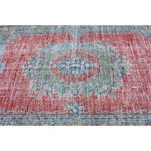 Alfombra Turca Vintage Grande de 5.7x8.5 pies, Alfombra Persa Roja y Azul - Product Image 5