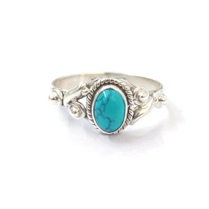 <b>Turquoise</b> <b>Ring</b> (3.1 Grams) Fashionable Trendy with Princess Cut Diamond Rose Gold Gold Rhodium Plating Bezel Setting Inlay Gift - Product Image 1