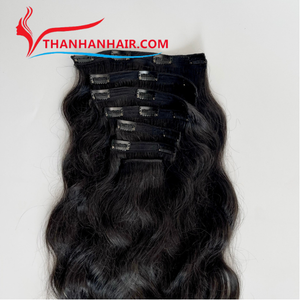Vente de gros Extensions de cheveux Clip Ins Cheveux vierges bruts ondulés naturels Cheveux humains vietnamiens non traités - Product Image 5