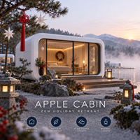 Villa modulaire en verre de 20 pieds, type Apple Pod, avec vue panoramique, pour station balnéaire et hébergement de vacances en bord de mer
