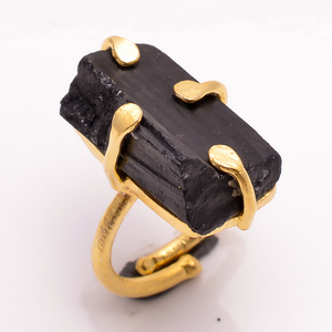 925 Sterling Silver Unique Shape Rose Quartz Gemstone Ring Fine Jewelry with Gold Plating Bezel Setting Inlay for Weddings - Product Image 3
