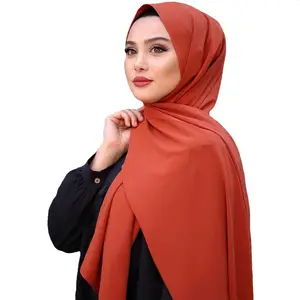 Testa musulmana che copre la primavera nuova stampa Chiffon Hijab islamico foulard velo Hijab perla donna sciarpa scialli stampati musulmani