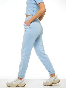 Pantalons de survêtement décontractés pour femmes, style streetwear d'hiver, surdimensionnés, avec bande latérale, en coton uni, pantalons de jogging, pantalons de survêtement élastiques, style harem - Product Image 3