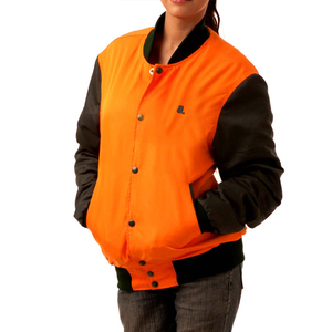 Service OEM ODM vierge, veste universitaire à manches longues pour femmes, veste de baseball courte pour femmes, uniformes universitaires pour l'hiver - Product Image 4