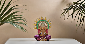 Statue d'idole Ganesha de style vintage Tenture murale en aluminium et laiton pour porte ou décoration murale Idée cadeau en métal - Product Image 4