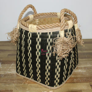 Artex Dong Thap Usine Panier de rangement en osier avec couvercle Conteneur de feuilles de palmier fait à la main pour l'organisation de la maison - Product Image 3