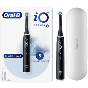 Oral-B IO Serie 6 Cepillo de dientes eléctrico con (1) cabezal de cepillo, Black Lava, para adultos y niños - Product Image 1