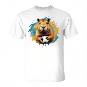 Camiseta de Fútbol con Diseño de Capibara, Unisex, Talla Mediana para Adultos, Color Blanco - Product Image 2