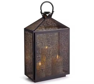 Farol de Ramadán para Exteriores, Portavelas de Metal Negro, Decoración para Jardín y Hogar, Faroles de Vela Hechos a Mano para Navidad - Product Image 1