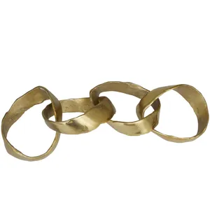 Novogratz Aluminum <b>Metal</b> <b>Chain</b> Sculpture or The Novogratz Aluminum <b>Chain</b> modern polished sculpture decorative gold - Product Image 1