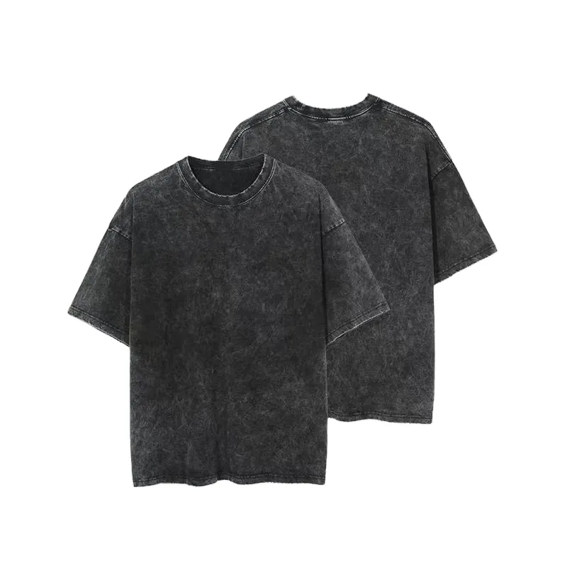 2023 New Arrivals OEM Wholesale Custom Logo Heavy Weight T Shirts 100% Cotton Acid Wash Tshirt Men Plain T Shirt