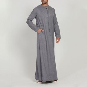 Luxury Custom Made <b>Men</b> Thobe Elegant Long Sleeve Islamic <b>Robe</b> High Quality Breathable Fabric Stylish Arabian Attire - Product Image 5