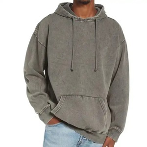 Sudadera con capucha extragrande con logotipo personalizado para hombre, sudadera básica en blanco con hombros caídos y tela polar para invierno - Product Image 5
