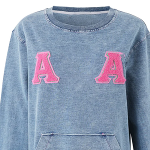 Para AkA Sorority, sudaderas de invierno, lana transpirable, antiencogimiento/antiarrugas/antipilling, tinte liso de mezclilla 3D - Product Image 4