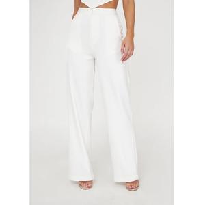 Pantalon droit décontracté pour femme avec taille élastique Printemps Saison Vêtements de bureau en coton mélangé-Coupe skinny S/M/L - Product Image 1